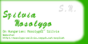 szilvia mosolygo business card